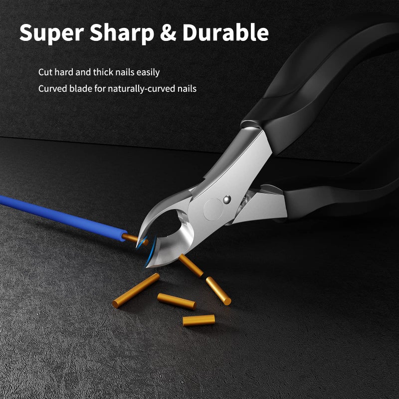 SZQHT Toenail Clippers, Precision Nail Clippers for Thick Toe Nails, Ingrown Toenails Trimmer,Stainless Steel, Includes Safety Tip Cover - Image 3
